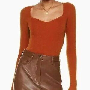 Aritzia Wilfred Tuscany Sweater Revel Red Orange Sz M